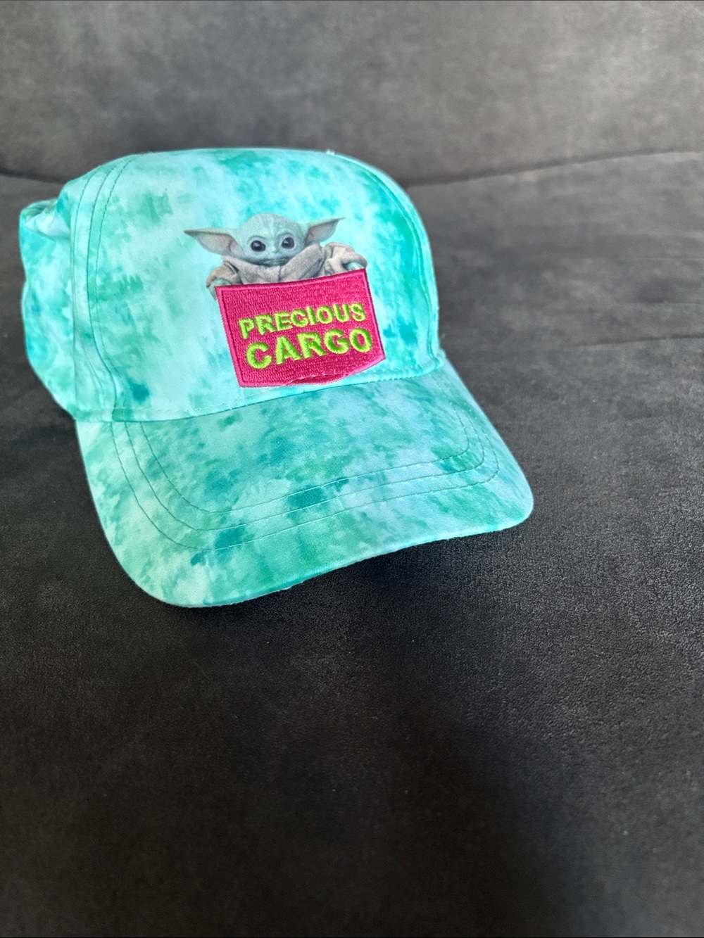 Kids Teal Tie-Dye 'Precious Cargo' Baby Yoda Hat